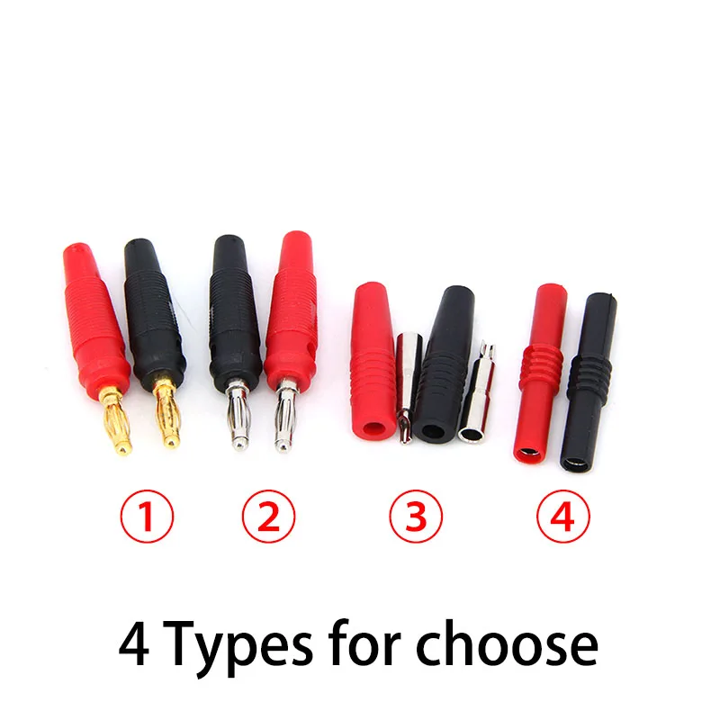 Rojo Negro 4mm Banana macho hembra a hembra enchufe conector de cobre adaptador de altavoz de Audio extensión acoplador de enchufe aislado - imagen 2