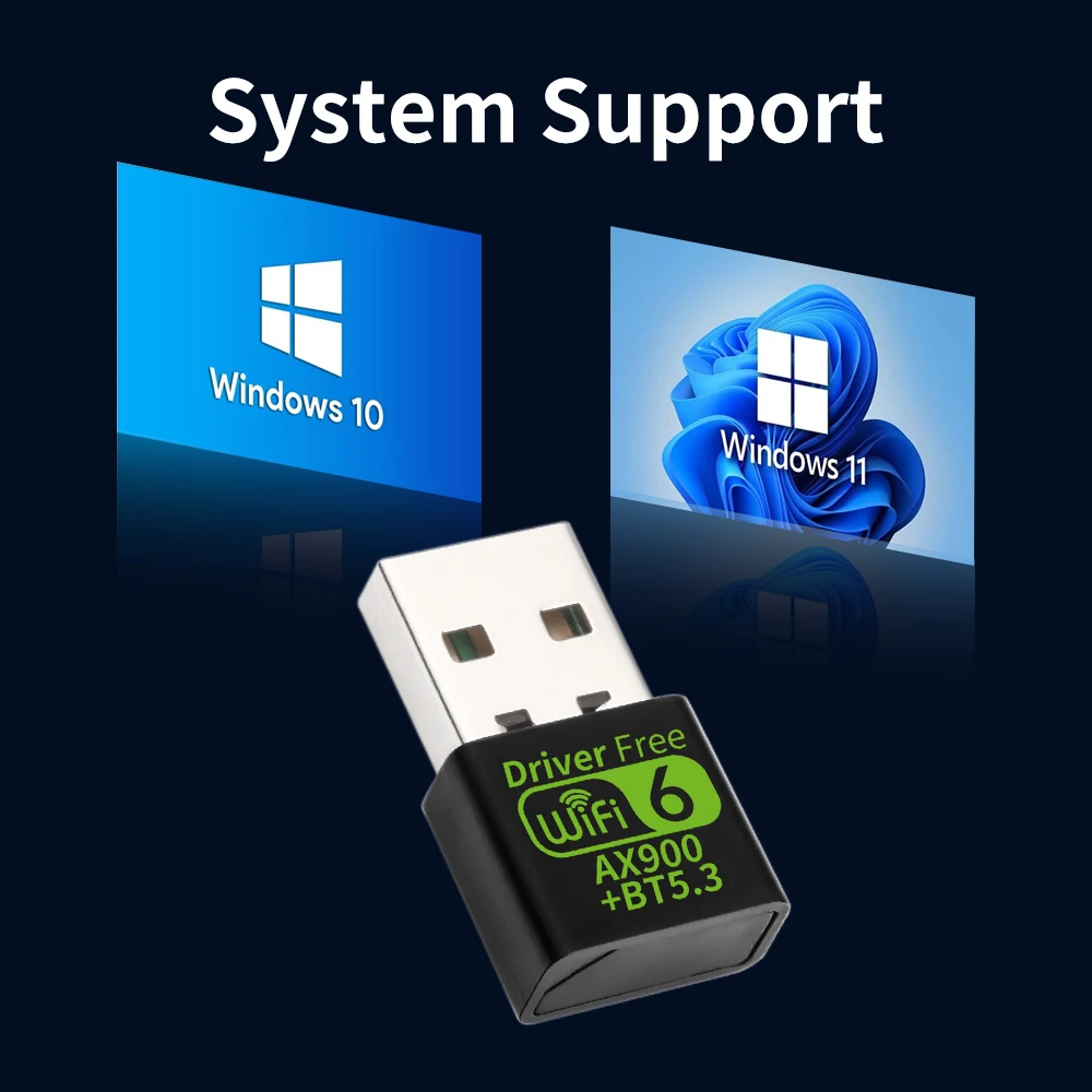 FENVI 900Mbps WiFI 6 adaptador USB Bluetooth 5,3 tarjeta de red inalámbrica controlador de doble banda Dongle USB gratuito Wifi6 para PC Win 10 11 - imagen 5