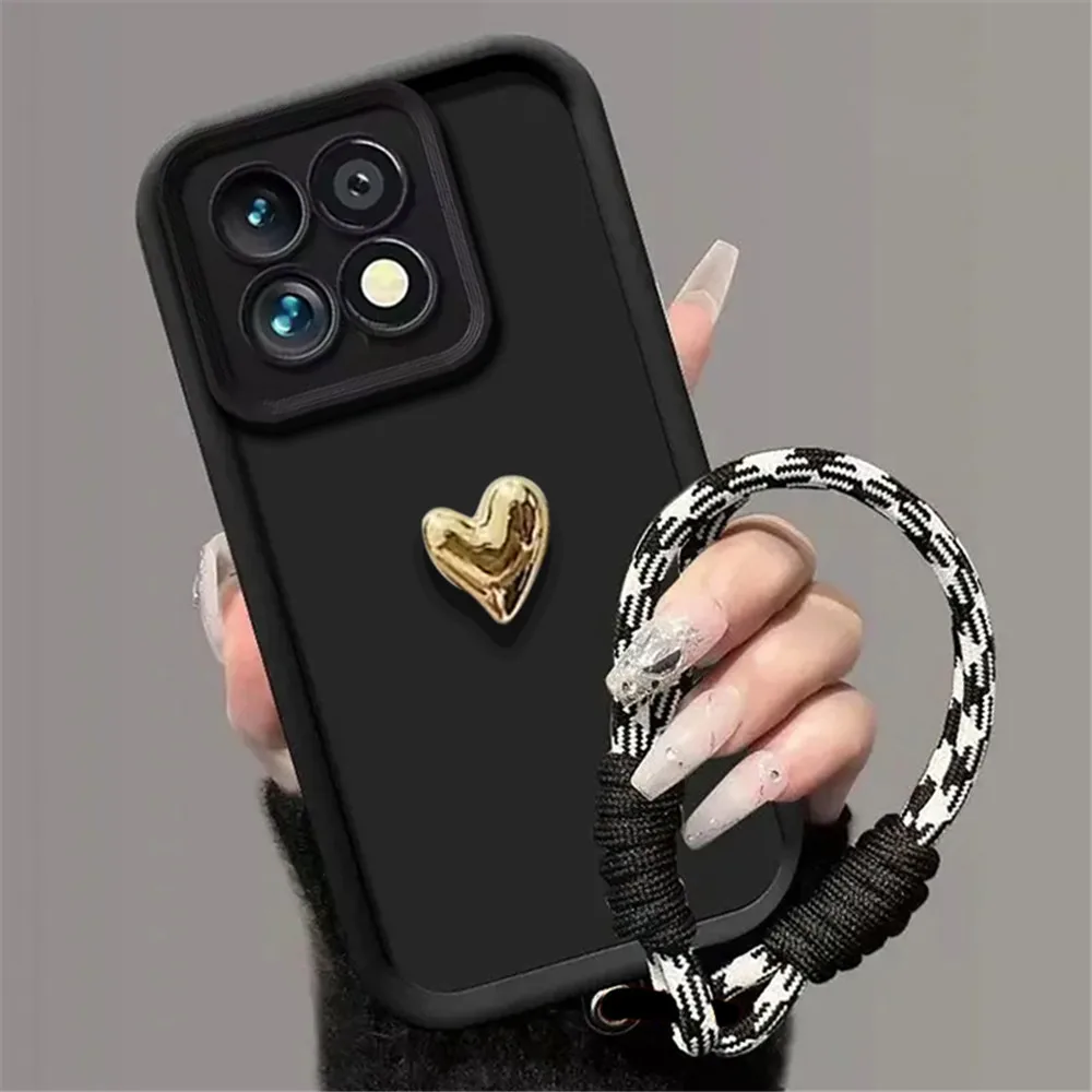 Funda de teléfono con forma de corazón de amor chapado en 3D para Samsung A17 A16 A06 A26 A36 A56 A55 A54 A35 A25 A15 A34 A14 A24 funda suave con cordón - imagen 4