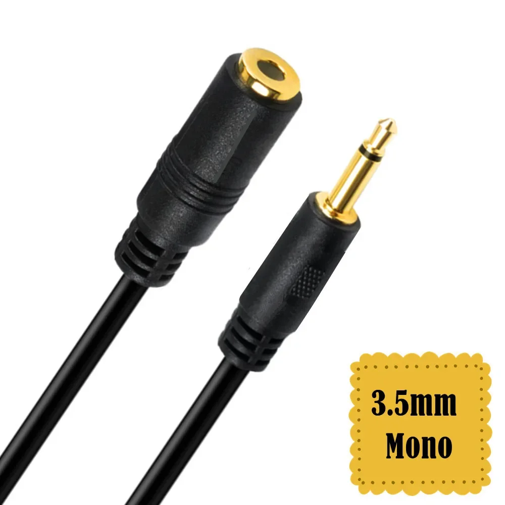 Cable de extensión mono chapado en oro de 3,5mm, 3,5mm, 1/8 "TS, mini conector de audio macho y hembra, cable de cobre - imagen 3