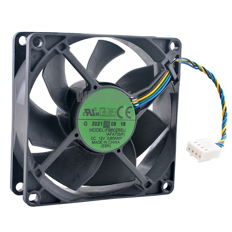 FB8025SU (AFA73bR) ventilador de refrigeración de 8cm 80mm 80x80x25mm DC12V 0.60A 4PIN 4500rpm ventilador de refrigeración de alta velocidad para CPU de chasis de servidor
