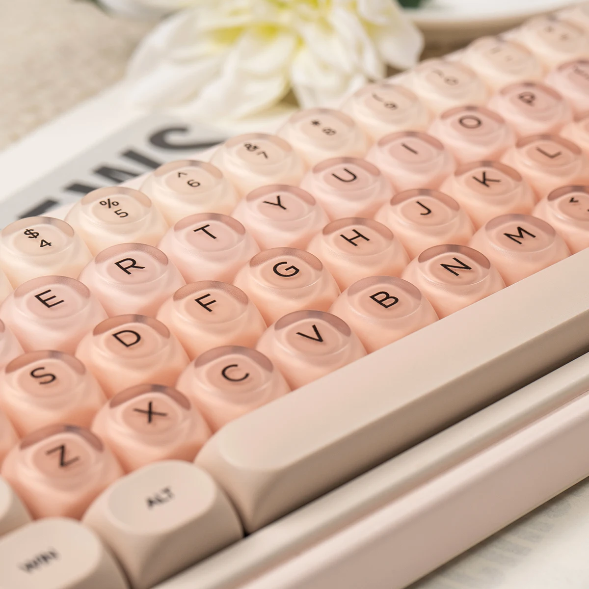 Teclado mecánico con tema de base líquida, sublimación térmica Pbt + PC, perfil HOA, tapa de bola rosa adaptada a Wooting, Etc. - imagen 4