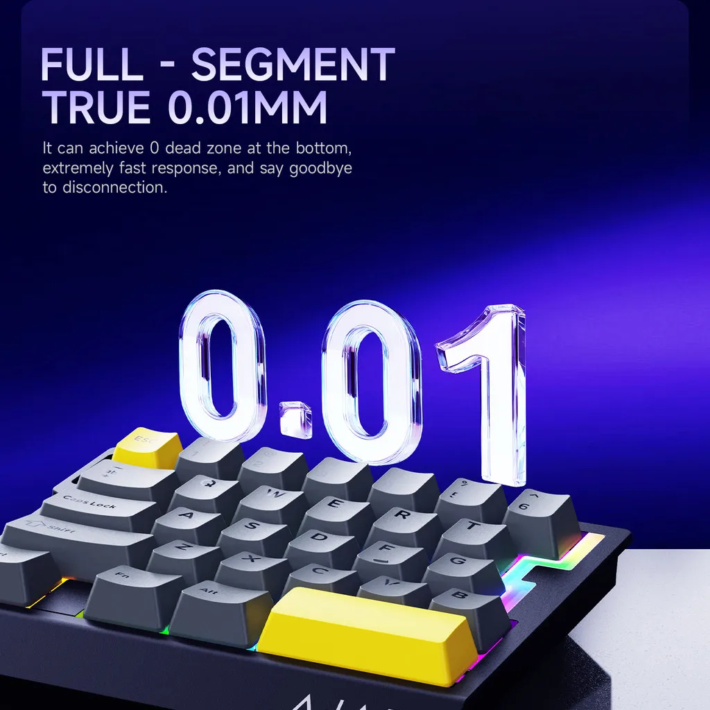 AJAZZ AK029 Teclado para juegos con una sola mano, interruptor magnético con cable de 8000Hz, teclado mecánico RGB de disparo rápido para jugadores de PC e-sports - imagen 2