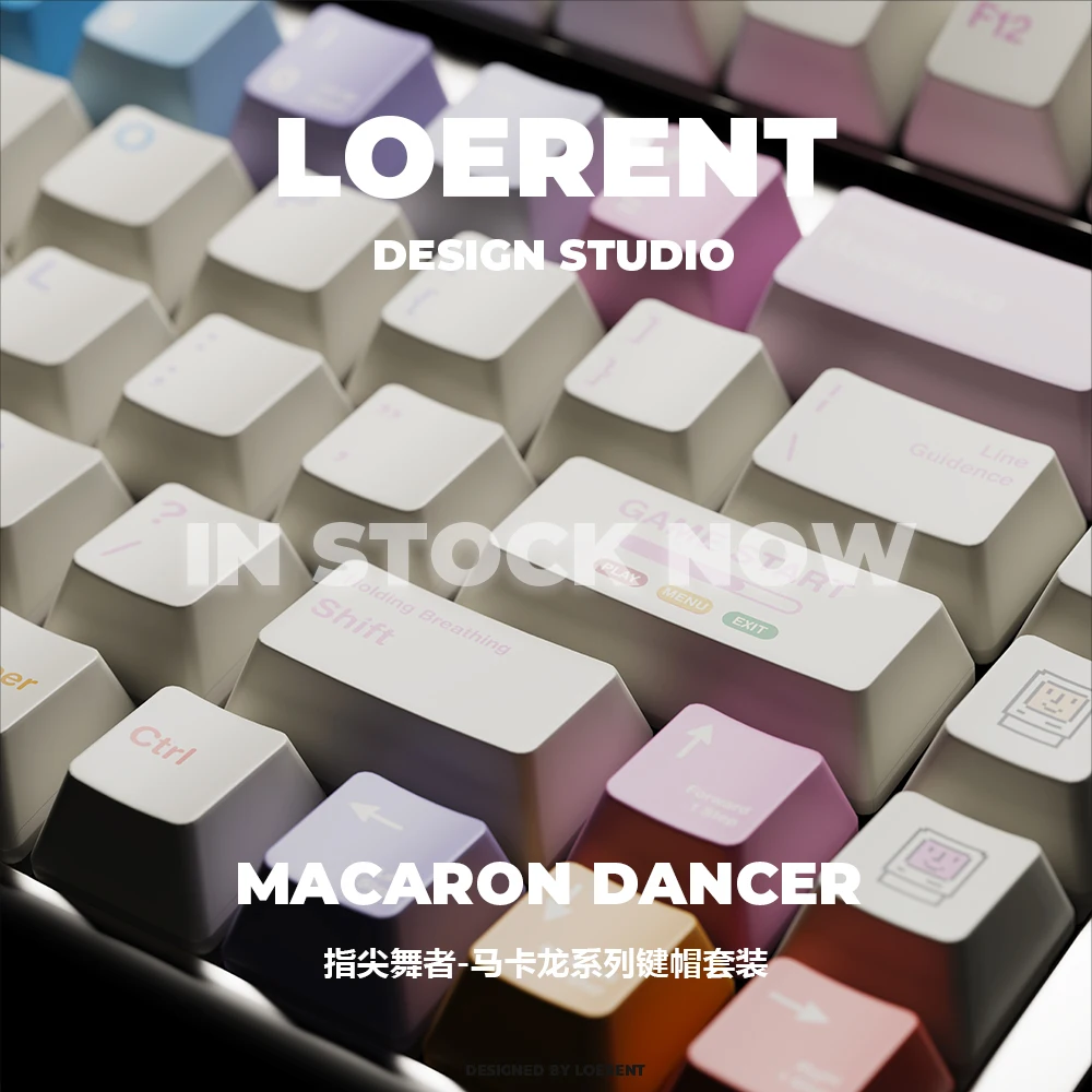 Juego de teclas con tema de macarrón, teclas en inglés/japonés, teclas personalizadas de 146 teclas, teclas de teclado mecánico de sublimación de perfil de cereza PBT - imagen 2