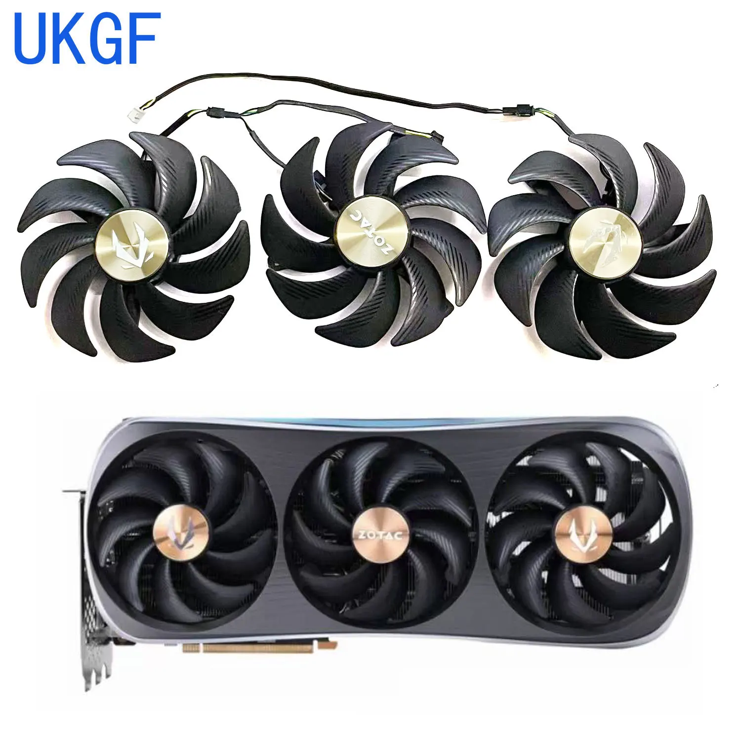 Ventilador GPU Original 105MM 4PIN GAH3B2H RTX4090 adecuado para refrigeración de tarjetas gráficas Zotac RTX4090 AMP EXTREME AIRO