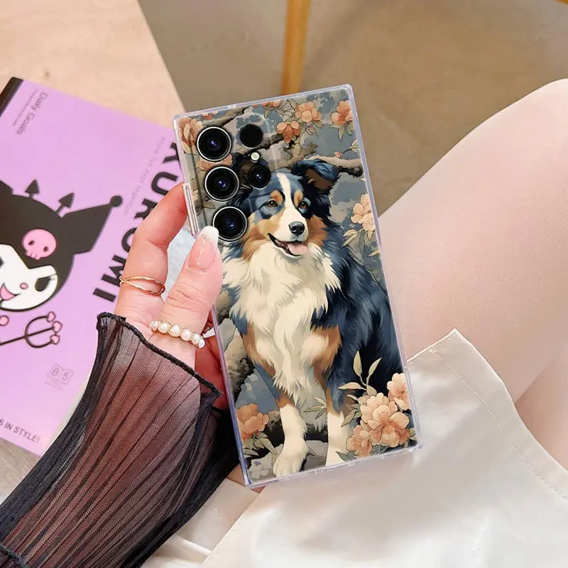 Funda de teléfono estilo perro pastor Bulldog ukiyo-e, carcasa transparente para Samsung S24, S23 Ultra, 5G, S22, S20, S10 Plus, S21 FE, Galaxy S24 - imagen 3