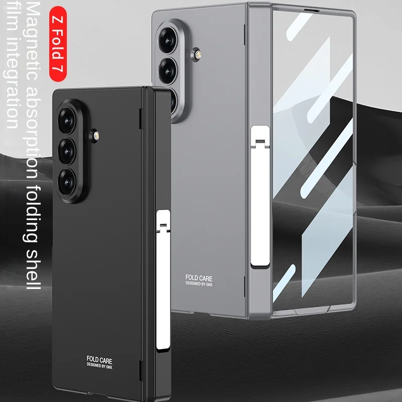 Para Samsung Galaxy Z Fold 7 funda dura con soporte película de bisagra media cubierta protectora trasera para Samsung Z Fold 7 carcasa de teléfono - imagen 3