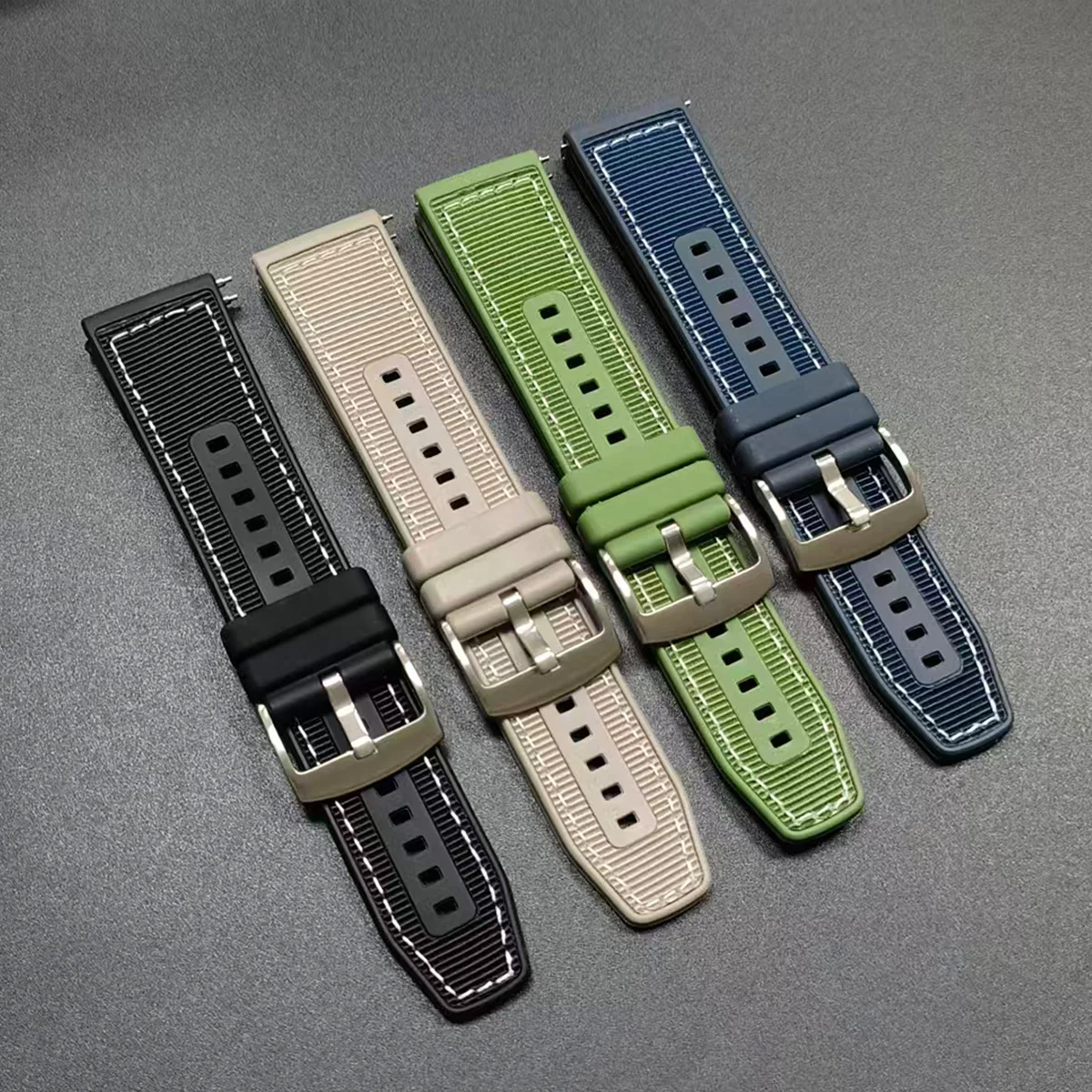 Correa de 22mm para Xiaomi Watch S4 sport S3 S2 46mm S1 pro/color 2 banda de silicona compuesta HUAWEI Watch GT6 5 4 pulsera de repuesto - imagen 2