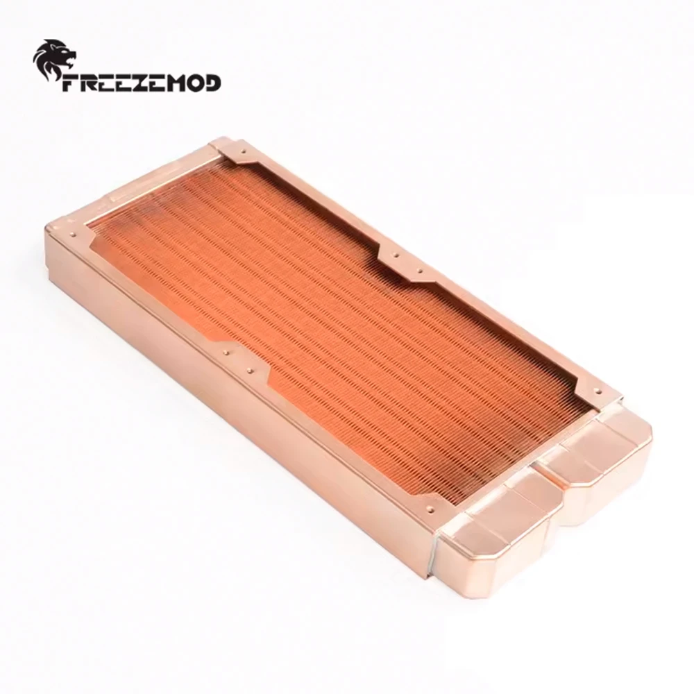 Radiador FREEZEMOD de cobre rojo de 240mm para ventiladores de 12CM, espesor de rosca G1/4 pulgadas, 24mm, disipador de calor para PC, TSRP-ZT-240TG de refrigeración por agua - imagen 4