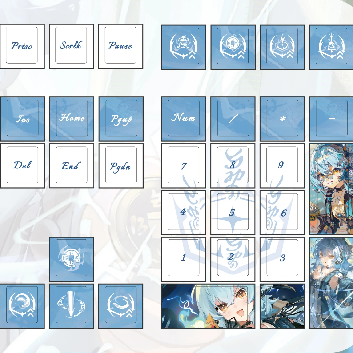MAIMOOO Wuthering Waves Buling Keycaps Cherry Profile dibujos animados Anime juego Keycap PBT sublimación azul tapas de teclado mecánico - imagen 4