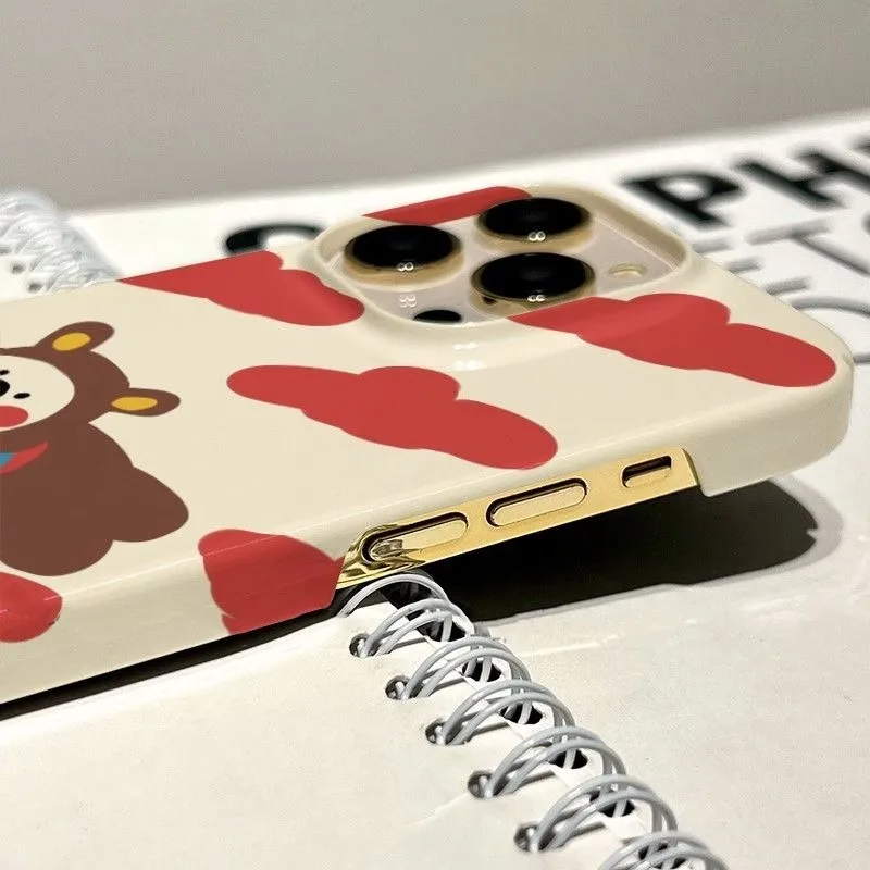 Funda de teléfono con diseño de perro salchicha y nube roja de dibujos animados para iPhone 16 15 14 13 12 11 Pro Max XS XR XSMax 7 8 Plus, funda dura HD brillante para PC - imagen 2