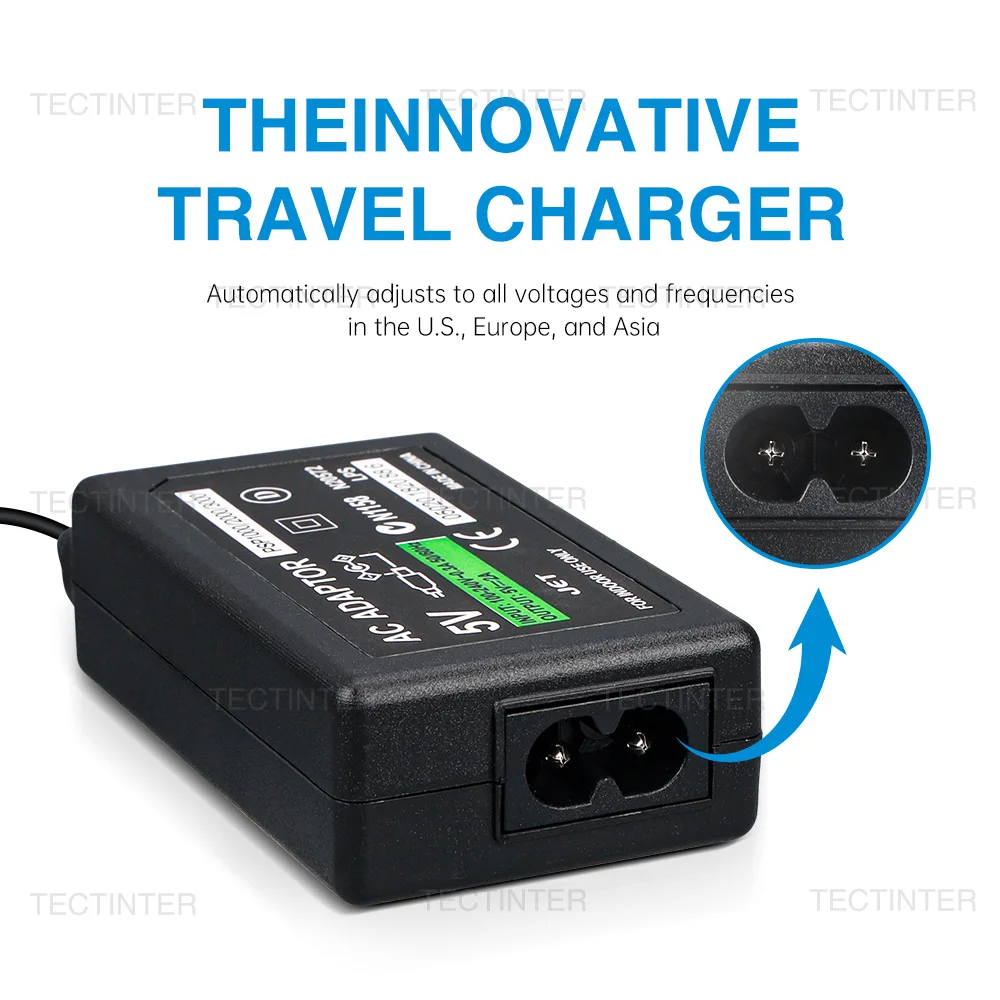 Adaptador de CA para enchufe europeo y estadounidense, cargador de pared para PSP, cable de fuente de alimentación Compatible con Sony PlayStation PSP serie 1000, 2000, 3000 - imagen 5