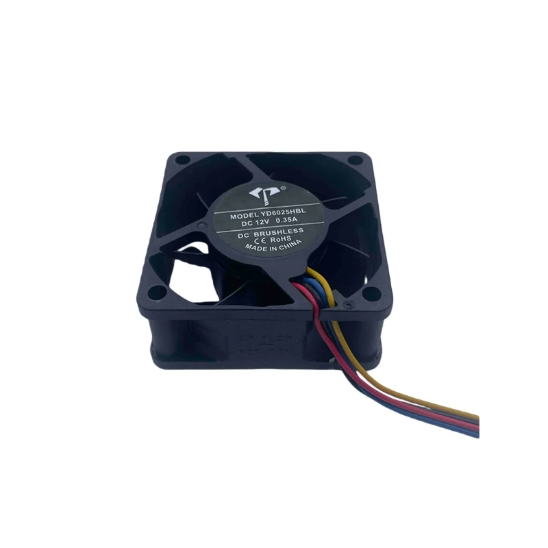 Ventilador de refrigeración con control de temperatura PWM de 4 cables, 6cm, 6025, 12V, 0,35a, con doble rodamiento de bolas, ventilador con caja de fuente de alimentación - imagen 2