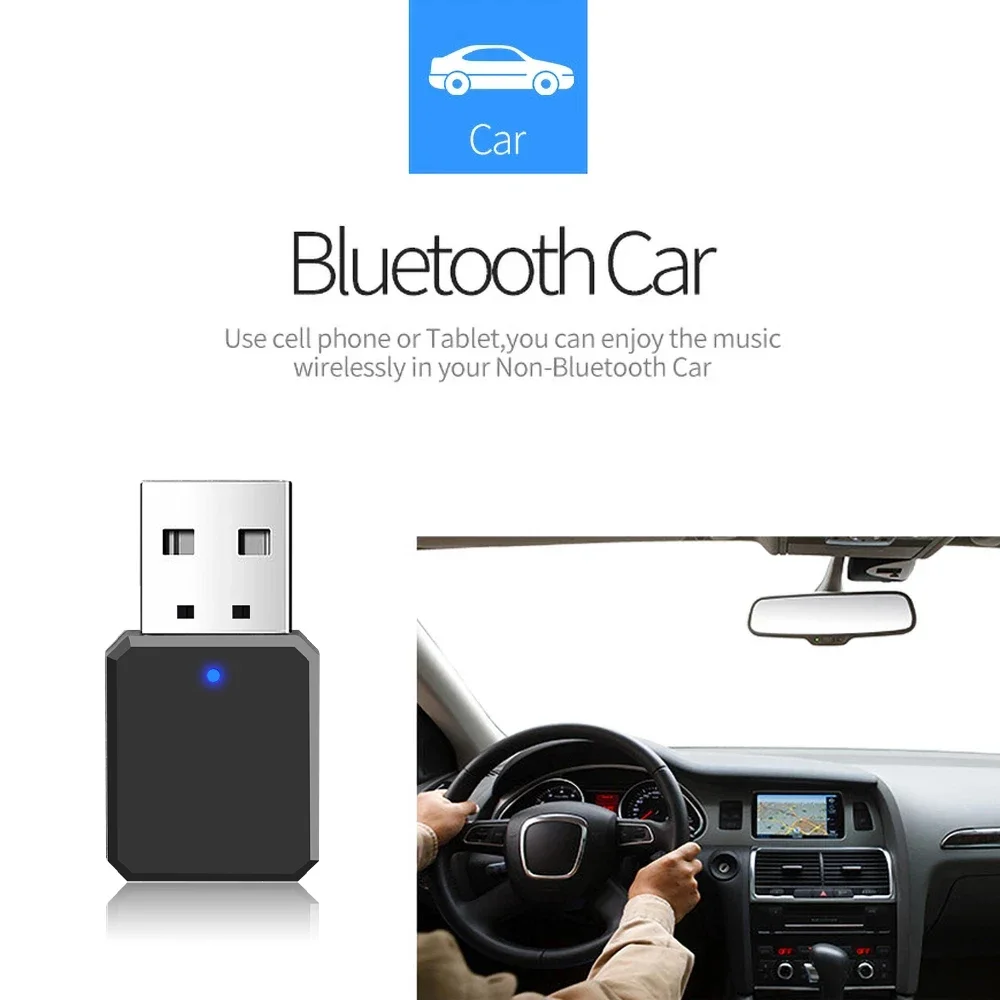 Receptor Bluetooth 5,0, adaptador de música inalámbrico, receptor de Audio, Dongle USB, adaptador auxiliar de 3,5mm para teclado amplificador de altavoz de coche - imagen 2