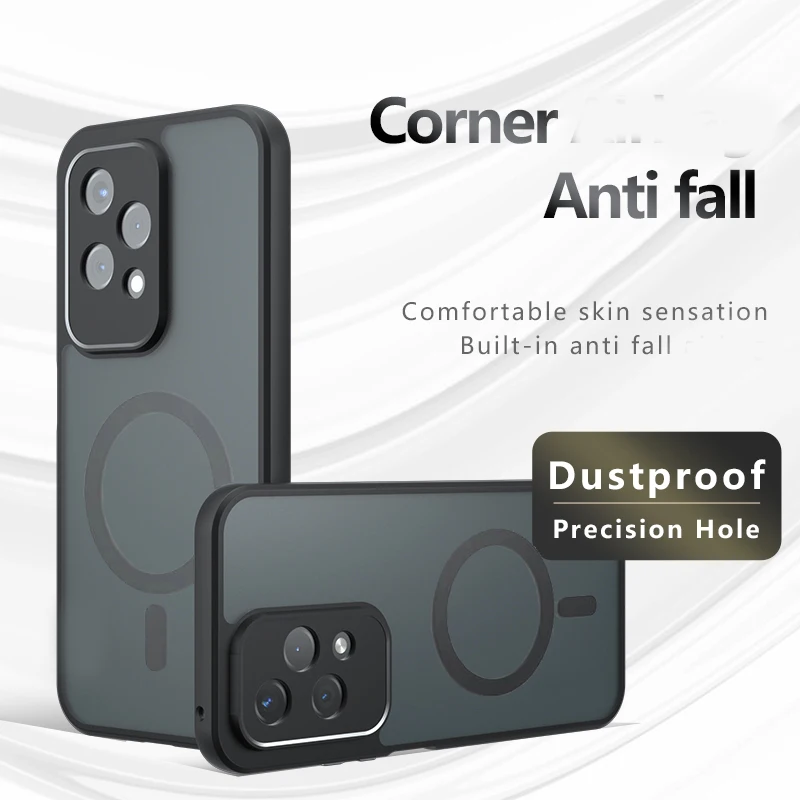 Funda con anillo de Metal para Huawei Honor 200 Lite 200 Pro, funda magnética de carga inalámbrica Magsafe, armadura mate de lujo, cubierta a prueba de golpes - imagen 2