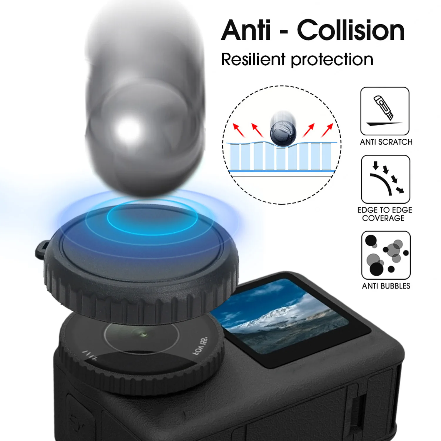 Protector de silicona para lente de cámara DJI Action 6, Protector a prueba de polvo, protección a prueba de golpes, cubierta de lente, accesorios para cámara deportiva - imagen 2