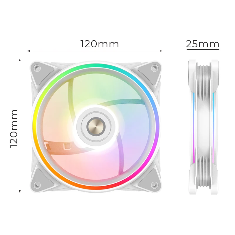 ALSEYE HALO PRO ventilador 4pin 120mm caja de computadora ARGB 66CFM FDB DC 12V ventilador de refrigeración para PC de refrigeración por agua - imagen 5
