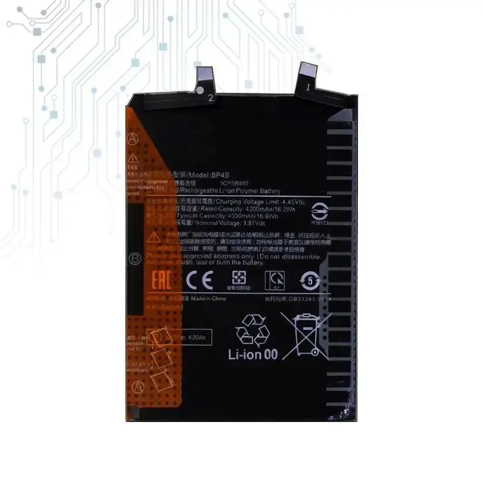 Batería de teléfono móvil BP4B de alta eficiencia, 4300Mah, potencia confiable para Xiaomi MI 12 Lite Poco M5S - imagen 2