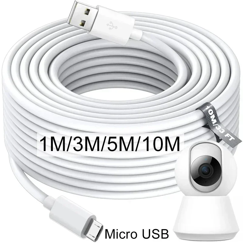 Cable de datos de carga rápida Micro USB Extra largo de 1/10m para Samsung Xiaomi Android teléfono cámara Monitor banco de energía línea de Cable de datos