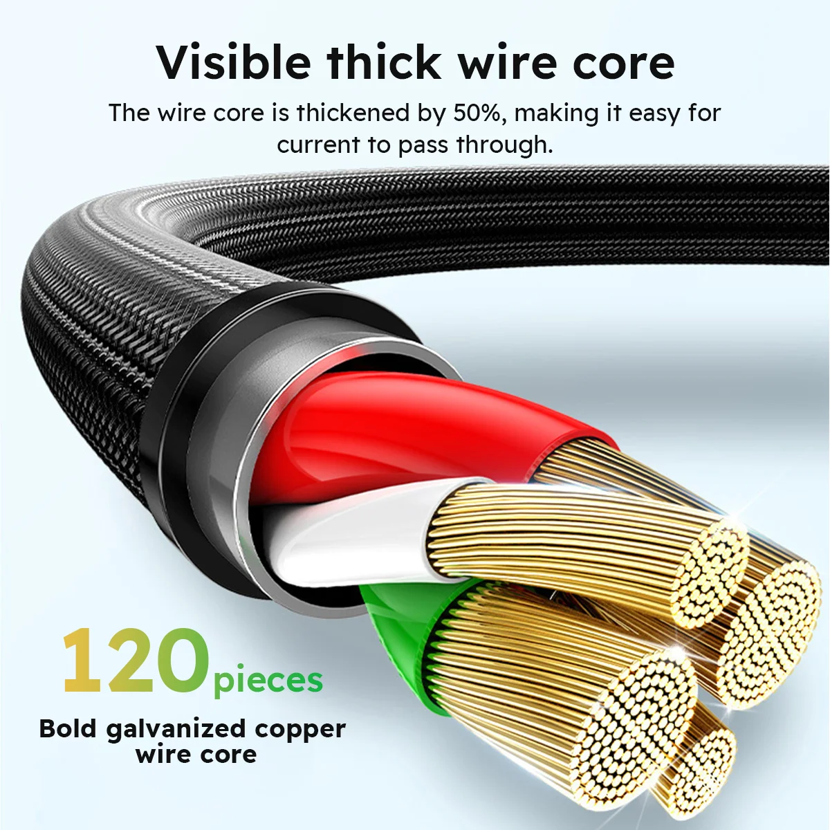 Cable USB Micro tipo C de nailon, cable de carga múltiple, 66W, 5A, 3 en 1, 1,2 m, para Iphone, Samsung, Huawei, Xiaomi - imagen 4