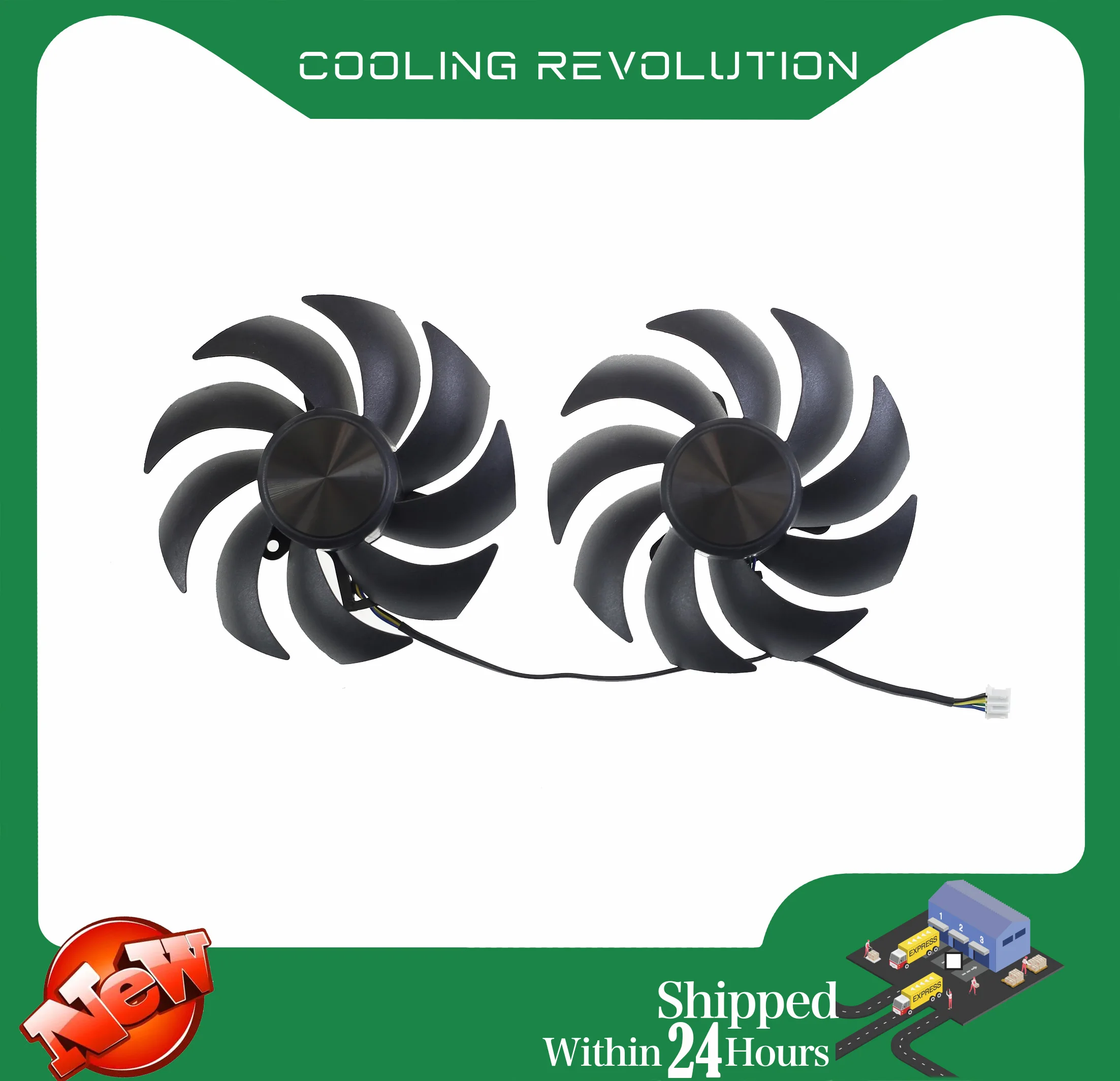 Ventilador de tarjeta gráfica de 98MM, CF1015U12D DC12V 0.55A, 4 pines - imagen 3