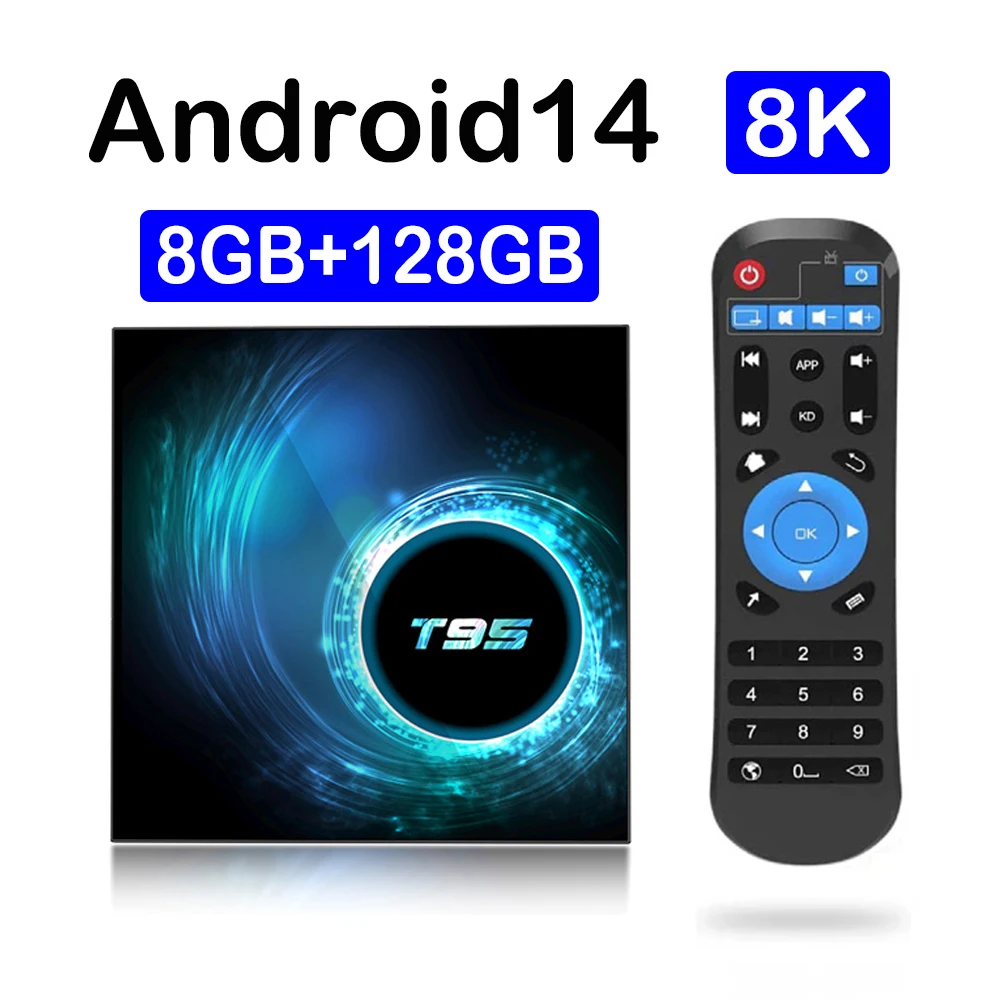 Nuevo T95 TV Box Smart Android 14 banda Dual Wifi 2,4G 5G 4K Video 8K Ram 8GB 64GB 128GB decodificador reproductor multimedia PK H96 Max X96 - imagen 2