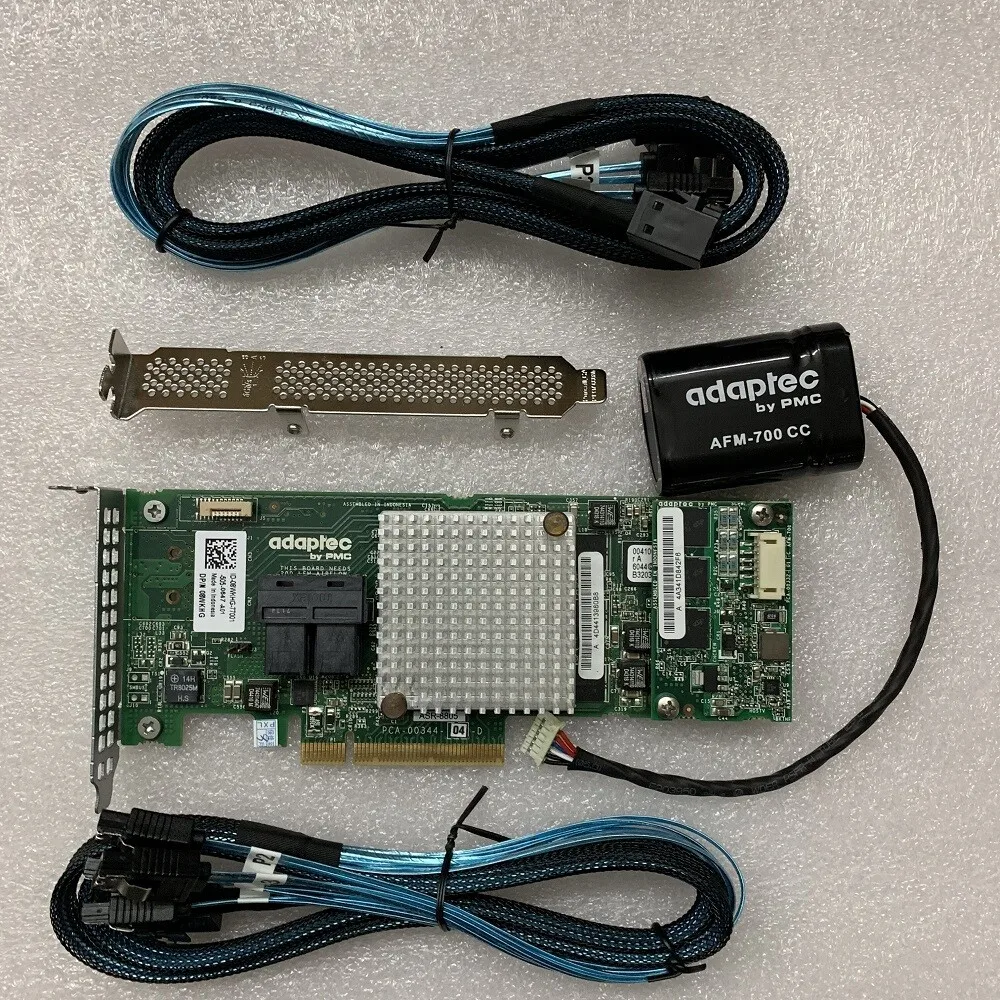Adaptec ASR-8805 PCI-E 3.0 SAS/SATA/SSD RAID 12 Gb/s Tarjeta controladora + AFM-700 + 2 cables 8643