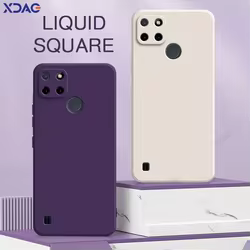 Funda de lujo de doble capa para teléfonos móviles Realme C21Y C25Y protección completa de cámara RealmeC21Y armadura de silicona líquida cuadrada suave