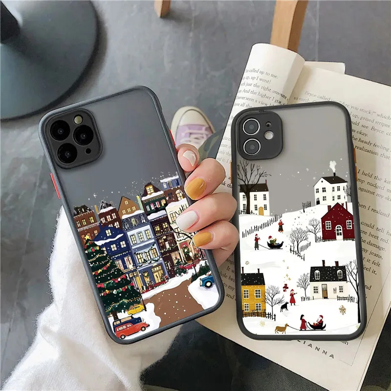 Funda de teléfono con paisaje nevado de edificio Rural para Samsung Galaxy S25 S24 S23 S22 S21 FE Plus FE Ultra A15 A16 A35 A52 A54 A55 5G - imagen 2