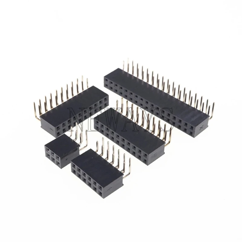 10 Uds. Conector de ángulo recto de paso de 2,54mm doble fila hembra 2X2P/3/4/5/6/8/10/16/20/25/30/40Pin conector PCB hembra de doble fila - imagen 2