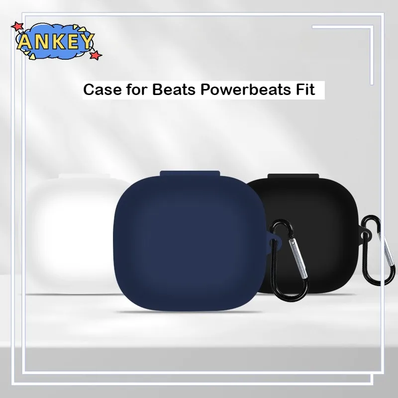 Funda de silicona para Beats Powerbeats Fit, fundas de silicona con gancho, funda protectora a prueba de golpes para auriculares inalámbricos con cordón - imagen 4