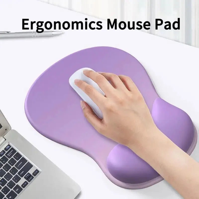 Alfombrilla de ratón ergonómica antideslizante para ordenador, reposamuñecas de silicona para juegos de oficina, estilo minimalista degradado, alivia el dolor en la muñeca