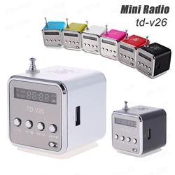 TD-V26 Mini Radio FM Digital Portátil con Bluetooth 5.0 y Ranura TF