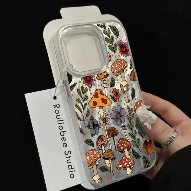 Nueva funda de teléfono con diseño de setas para iPhone 17 16 15 14 13 12 11 Pro Max XS X XR 7 8 Plus 16E 17 Air cubierta trasera de parachoques a prueba de golpes - imagen 3