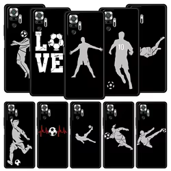 Funda de teléfono con diseño de jugador de fútbol para Xiaomi Redmi Note 12 11 10 Pro 9S 9 8 7 9T 8T 9C 9A 8A 12 11T 5G 10S K50 Gaming