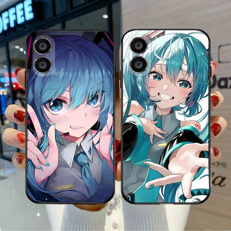 BD-32 Hatsune Mikus funda negra para OPPO A80 A60 A40 A38 A57 A78 A96 A77 A17 A18 Find X3 Neo Lite Pro - imagen 5