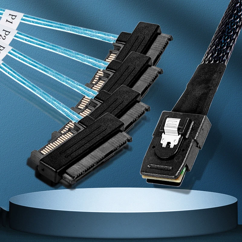 Mini Cable SAS interno de 36 Pines, SFF-8087 SFF-8482 a 4, con conector de alimentación de 15 Pines, controlador Raid, Host a disco duro Target SATA