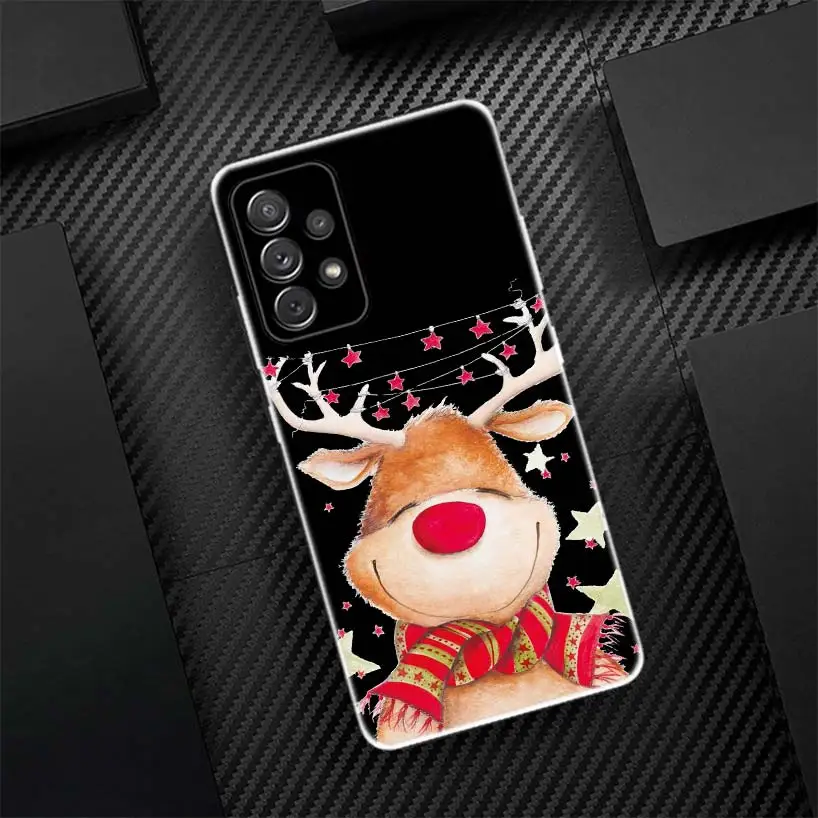 Funda de teléfono navideña con dibujos de alces y nieve para Samsung Galaxy A56 A55 A54 A53 A17 A16 A15 A14 A13 A36 A35 A34 A33 A26 A25 A24 A - imagen 2