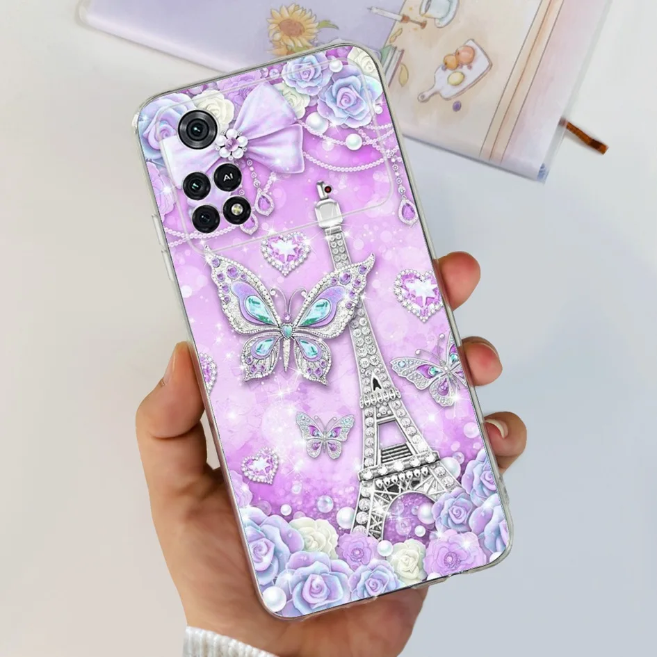 Para Xiaomi Poco X4 Pro 5G funda elegante con pintura de flores para Xiaomi Poco M4 Pro 5G funda de teléfono PocoM4 Pro funda de silicona suave - imagen 3