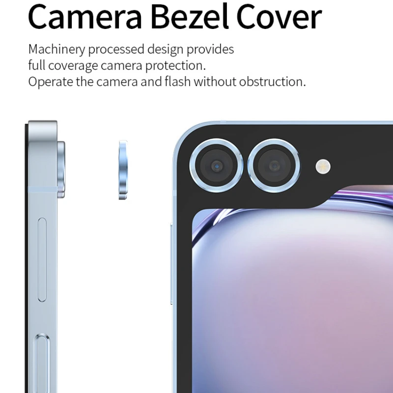 Película protectora de lente para Samsung Galaxy Z Flip6, protectores de cámara de anillo de Metal para Samsung Z Flip 6, tapas de vidrio de lente, 1 Juego - imagen 5