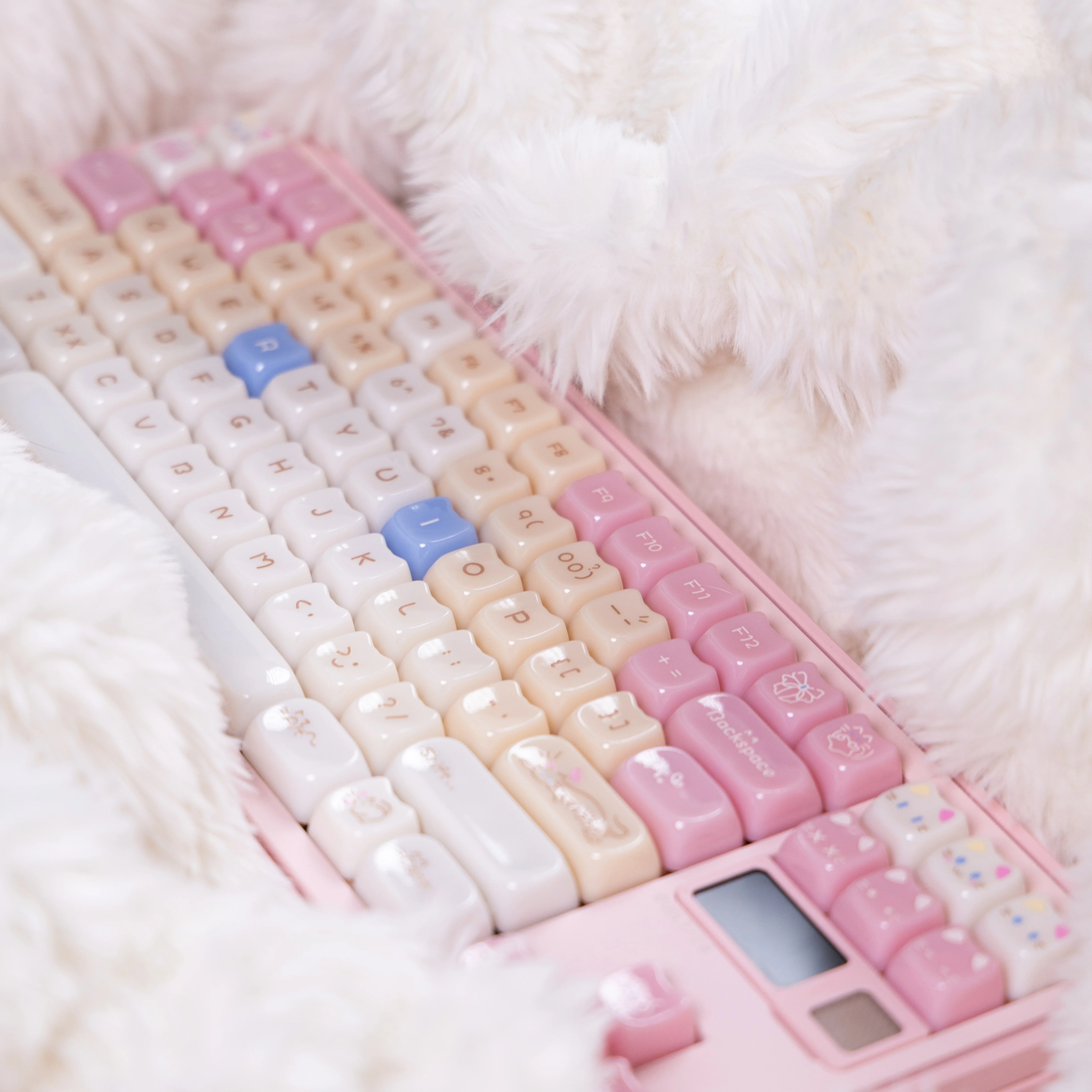Lindo gato Keycap MOA + MAO perfil Sanhua/Muppet/Siamese PC esmaltado Meow Keycaps para 2,25/2.75U Alice diseño Teclado mecánico - imagen 2