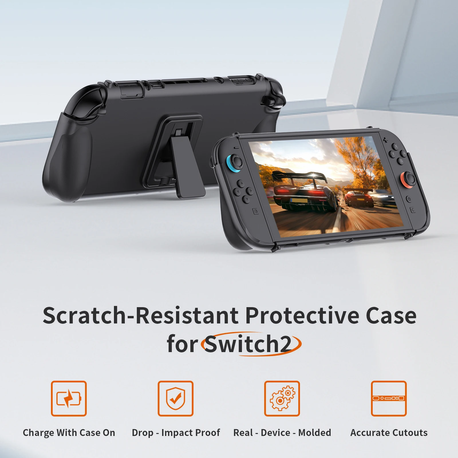 Para Switch 2 Estuche de agarre ergonómico de TPU acoplable Cubierta protectora de agarre Estuche rígido protector Diseño de liberación rápida para Joy-Con