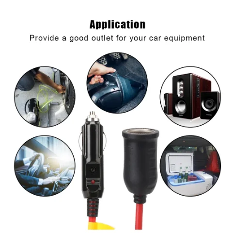 Con fusible de 15A, 12V, 24V, enchufe de 3,6 M, enchufe hembra, cable cargador de coche, cable de enchufe de extensión macho para encendedor de coche - imagen 2