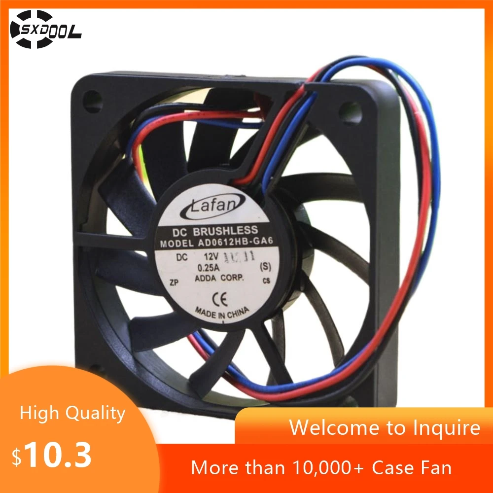 AD0612HB-GA6 Ventilador de 60 mm y 6 cm para ADDA 6010 DC12V 0.25A 60 mm x 60 mm x 10 mm Ventilador de enfriamiento axial - imagen 2