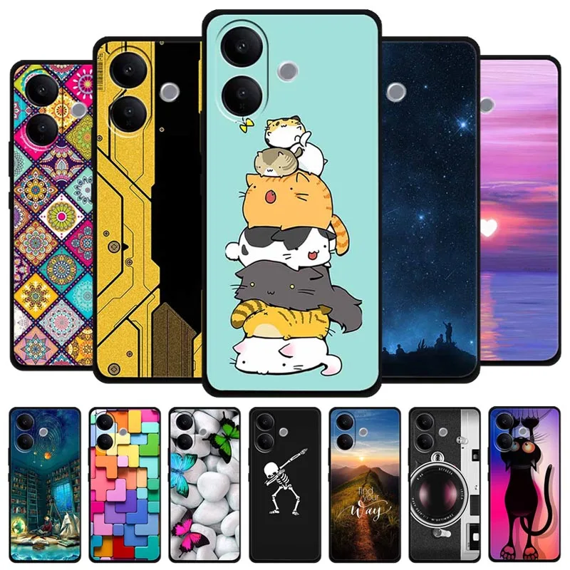 Funda protectora para Vivo V60 Lite, funda de silicona suave con diseño de gato bonito para Vivo V60Lite 4G 5G V 60 Lite, Fundas minimalistas