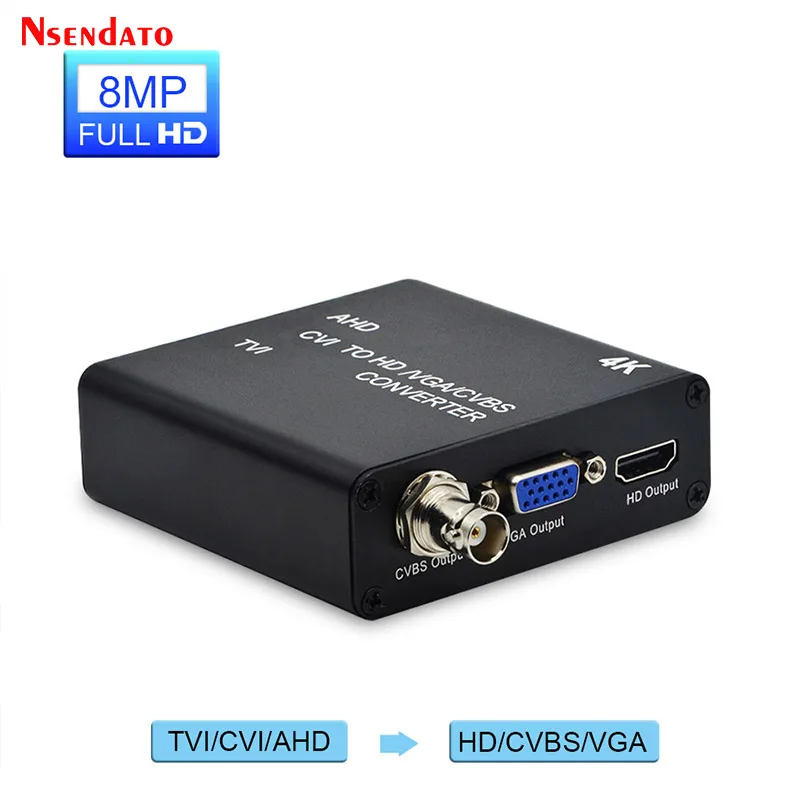 Convertidor 4K 8MP 3MP 5MP AHD CVI TVI a HDMI compatible/CVBS/VGA adaptador convertidor de vídeo de cámara Full HD con salida de bucle para CCTV - imagen 2