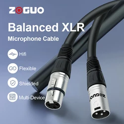 ZOGUO Cable XLR 3 Pines Macho-Hembra para Micrófono y Mezclador