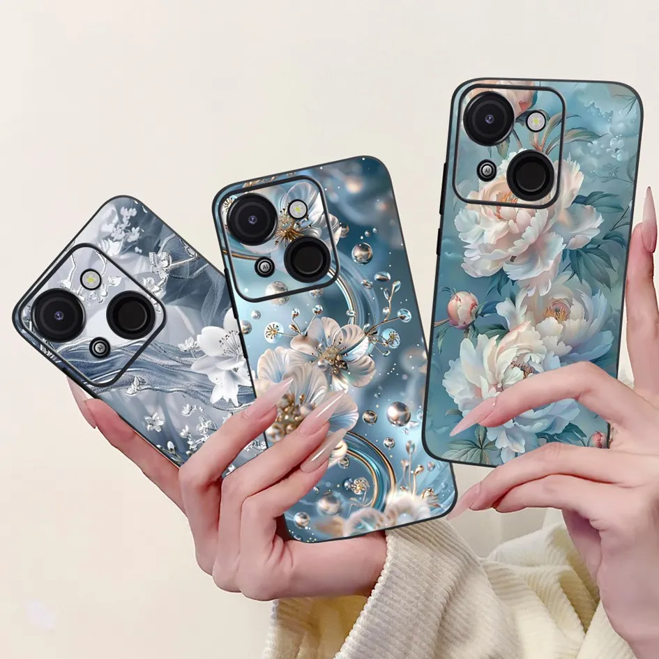 Para Itel A50C A50 4G funda A507LXU funda de silicona Popular flor mariposa suave TPU carcasa protectora para Itel A06 A 50 A 50C Capa - imagen 2