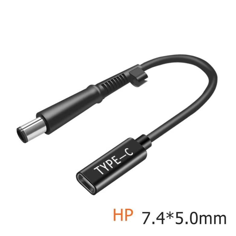 Adaptador de conector USB tipo C hembra a CC de 65W, Cable convertidor de cargador de fuente de alimentación PD para portátil Lenovo HP Samsung Dell - imagen 5