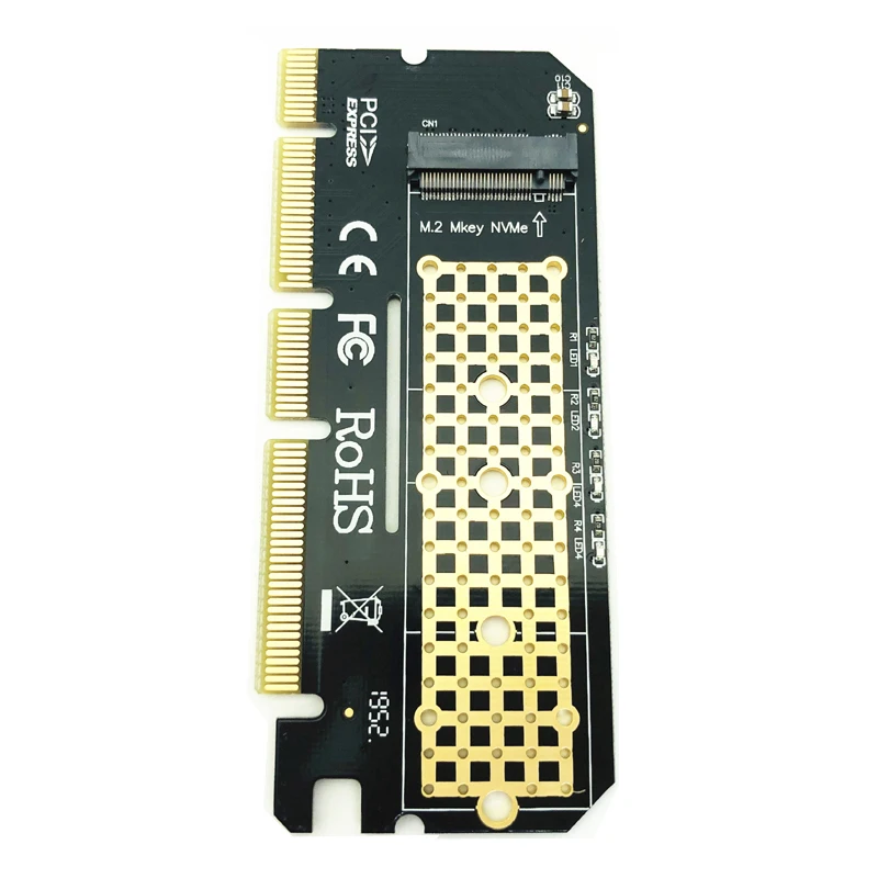 Adaptador M.2 NVME PCIE a M2, tarjeta de expansión LED NVME SSD M2 PCIE x16, Interfaz de ordenador, adaptador M.2 NVMe SSD a PCIE M.2 - imagen 3